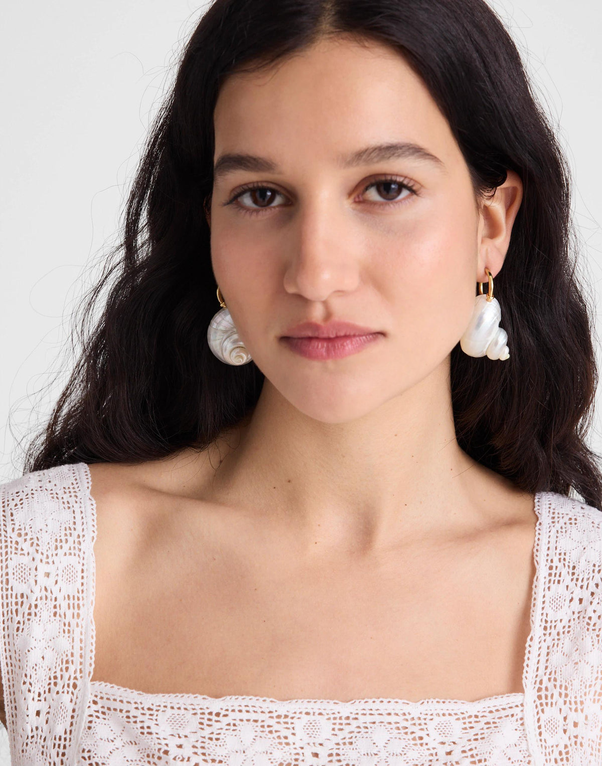 Shell Statement Hoop Earrings