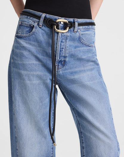 Sculpted-Buckle Tie Belt