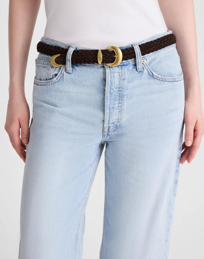 Domed-Buckle Wide Belt