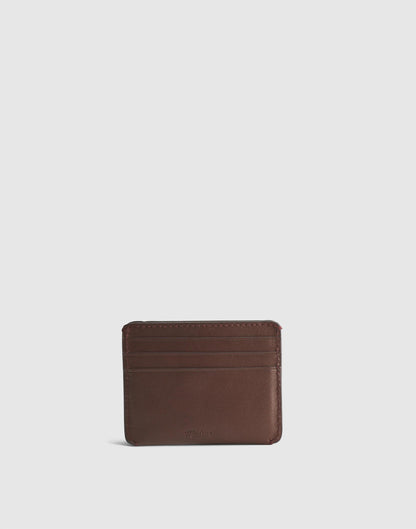 Curved Card Case in Leather