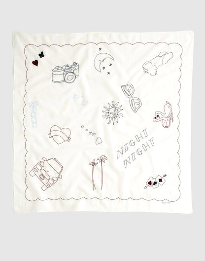 Embroidered Bandana in Cotton