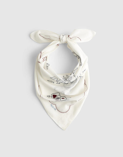 Embroidered Bandana in Cotton