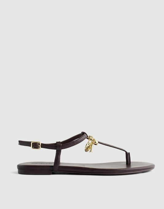 Madewell x Shopbop Iggy Charm T-Strap Sandal in Leather