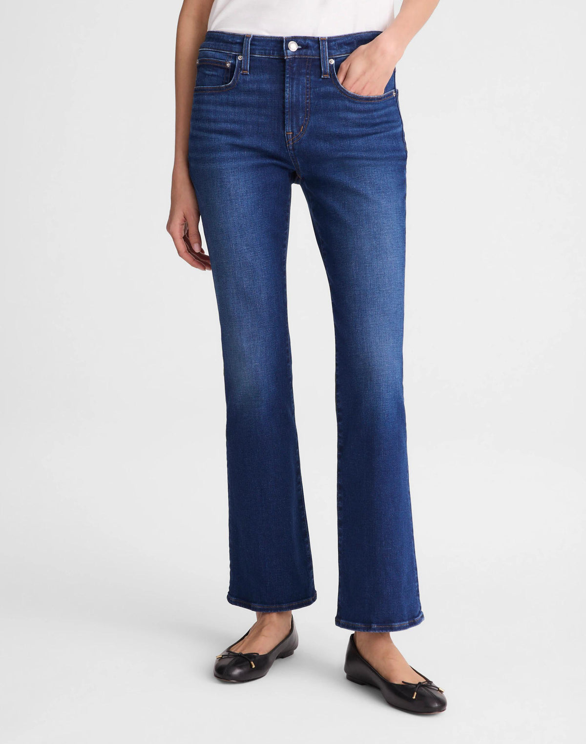 The Short Flare Crop Jean in Super Stretch Denim