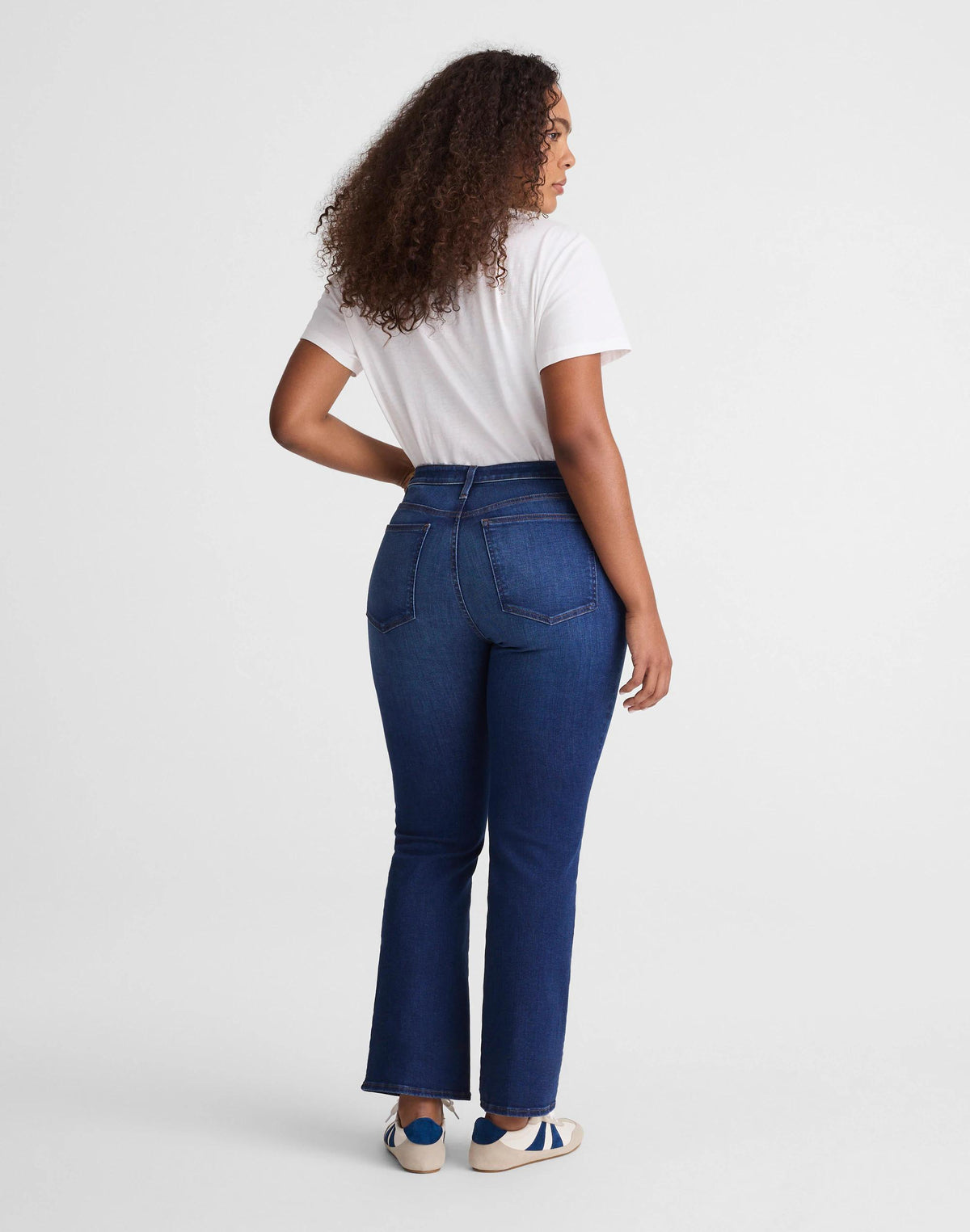 The Short Curvy Flare Crop Jean in Super Stretch Denim