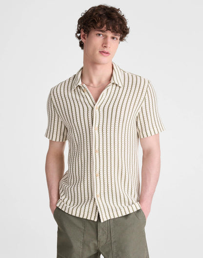 Textured-Knit Short-Sleeve Shirt