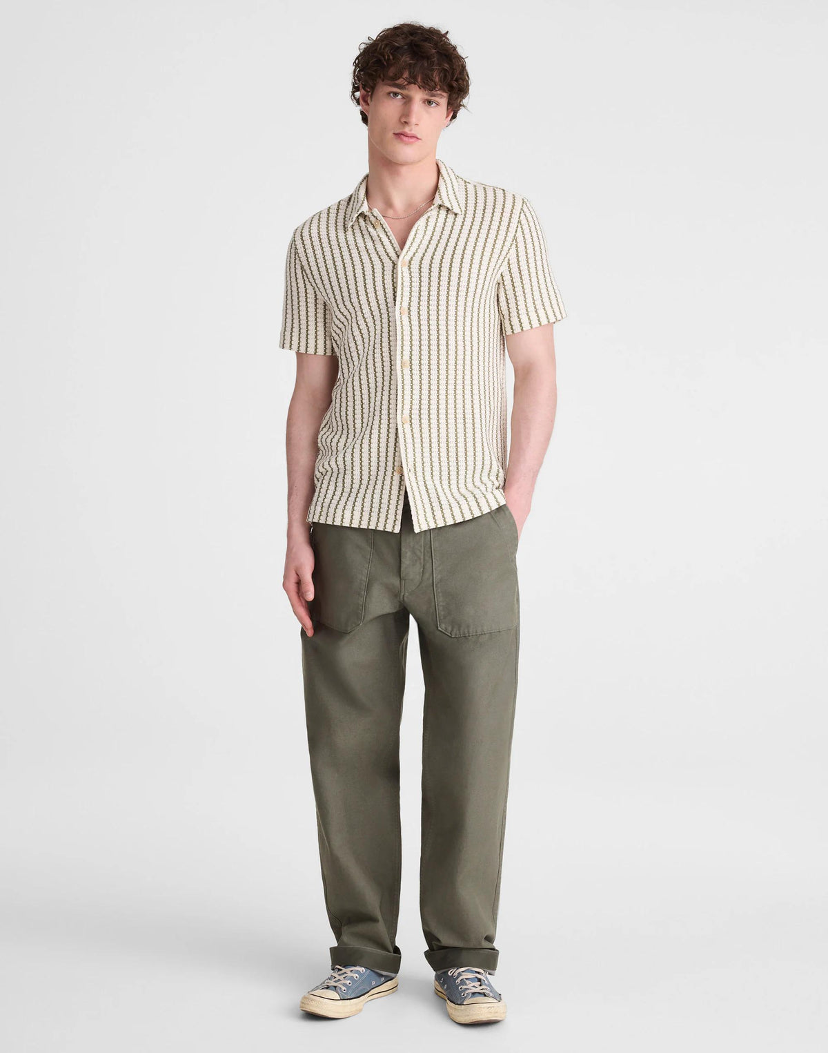 Textured-Knit Short-Sleeve Shirt