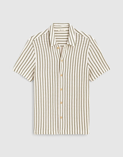 Textured-Knit Short-Sleeve Shirt