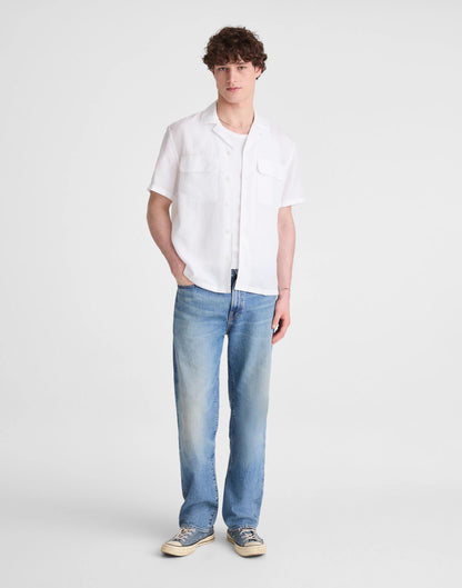 Short-Sleeve Camp Shirt in Archive Linen Blend