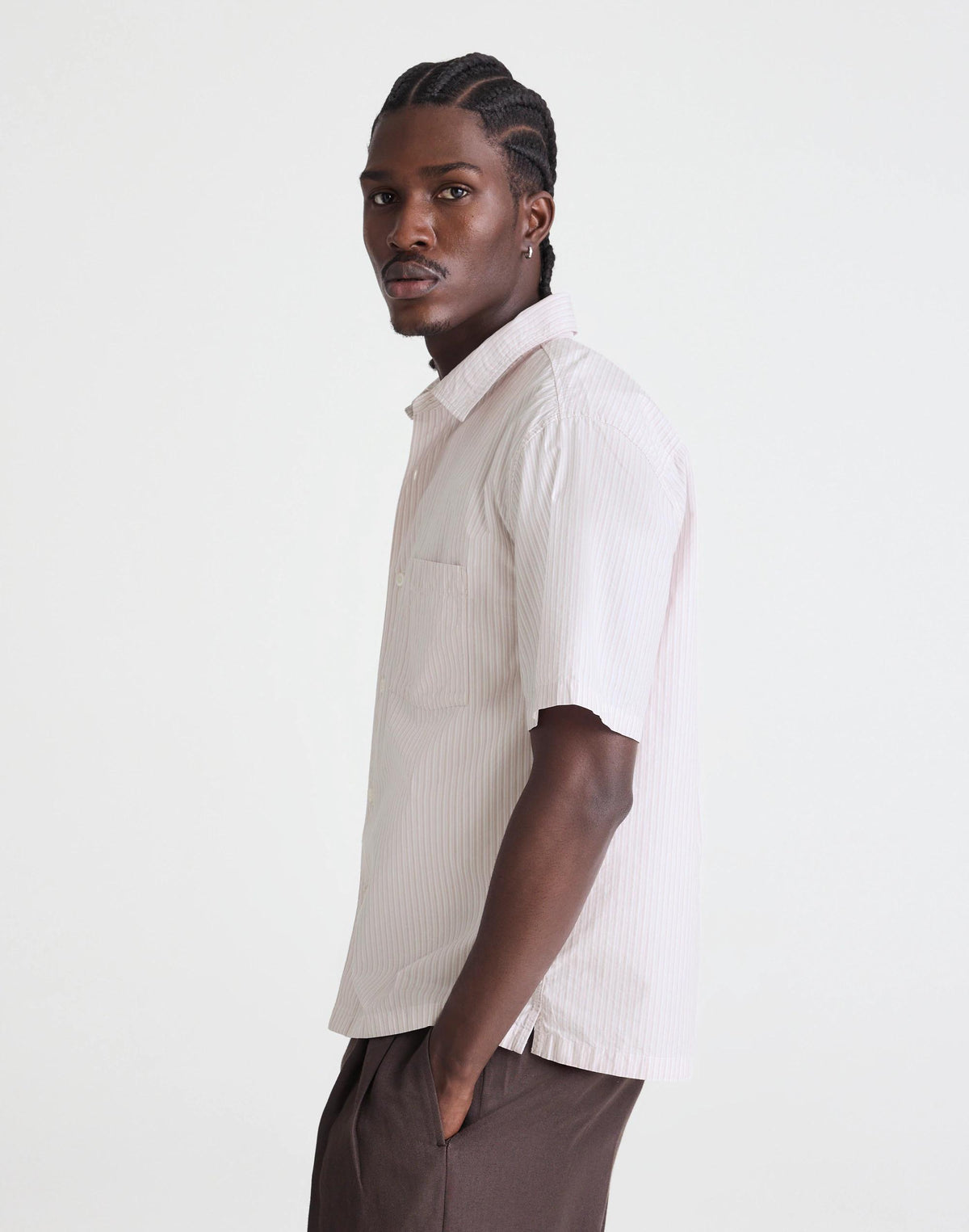 Boxy Cropped Shirt in Crisp Poplin