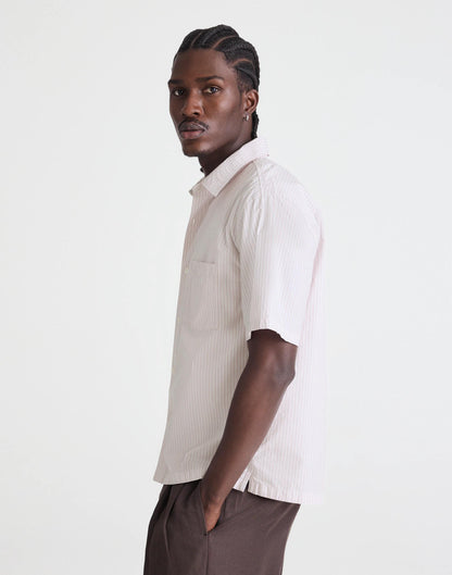 Boxy Cropped Shirt in Crisp Poplin