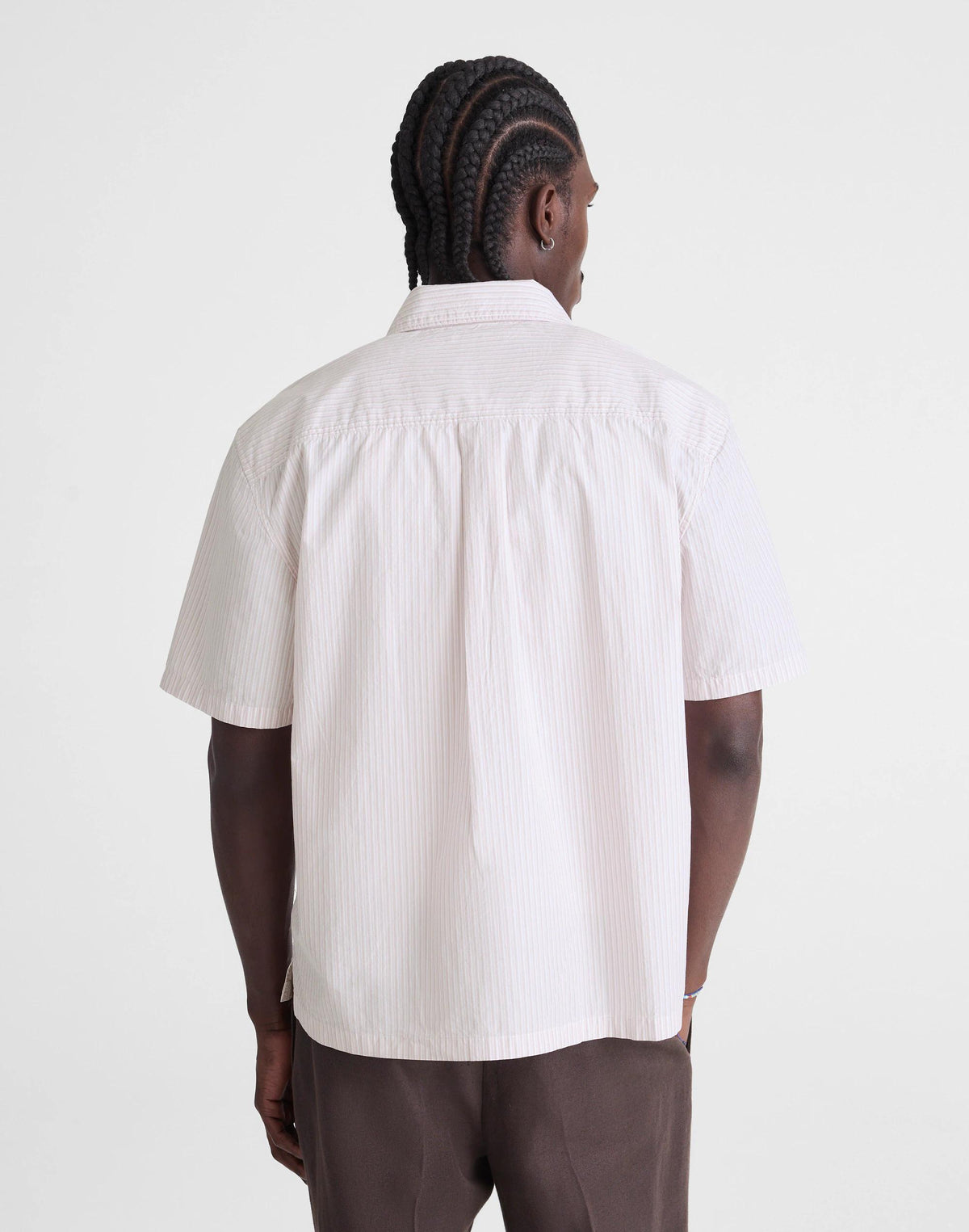 Boxy Cropped Shirt in Crisp Poplin