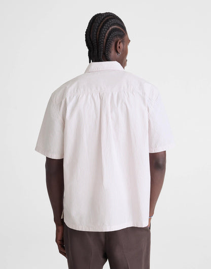 Boxy Cropped Shirt in Crisp Poplin