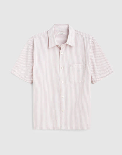 Boxy Cropped Shirt in Crisp Poplin