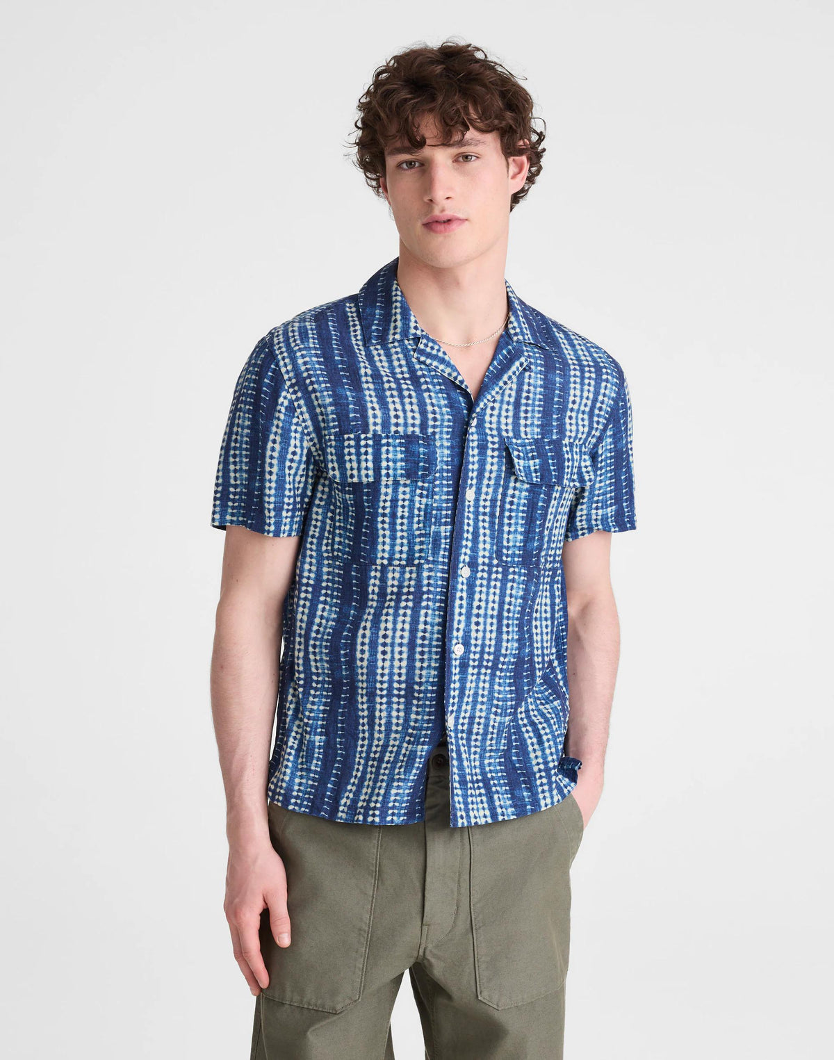 Short-Sleeve Camp Shirt in Archive Linen Blend