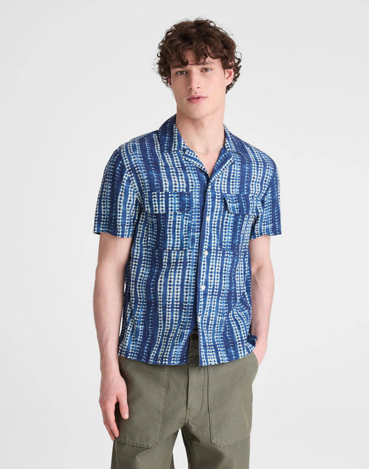 Short-Sleeve Camp Shirt in Archive Linen Blend