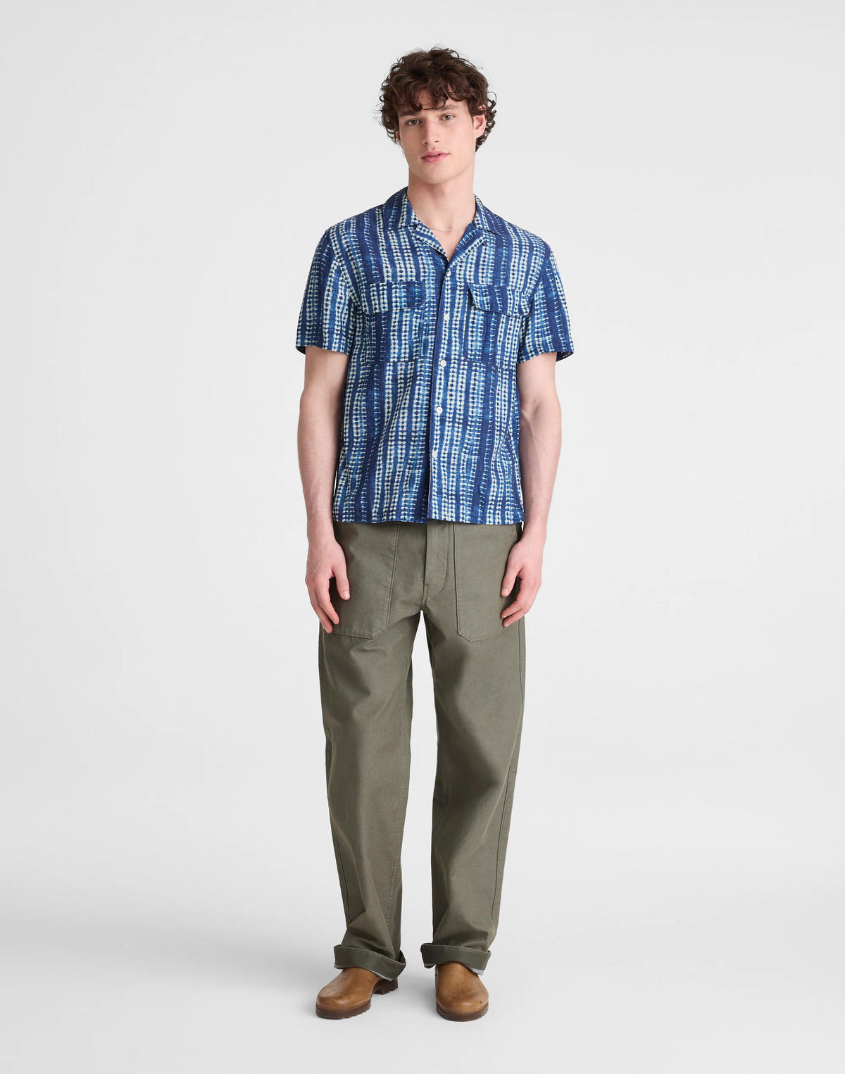 Short-Sleeve Camp Shirt in Archive Linen Blend
