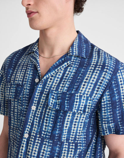 Short-Sleeve Camp Shirt in Archive Linen Blend
