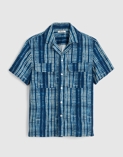 Short-Sleeve Camp Shirt in Archive Linen Blend