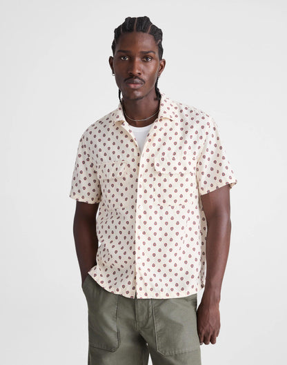 Short-Sleeve Camp Shirt in Archive Linen Blend