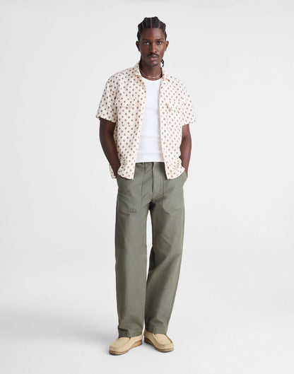 Short-Sleeve Camp Shirt in Archive Linen Blend