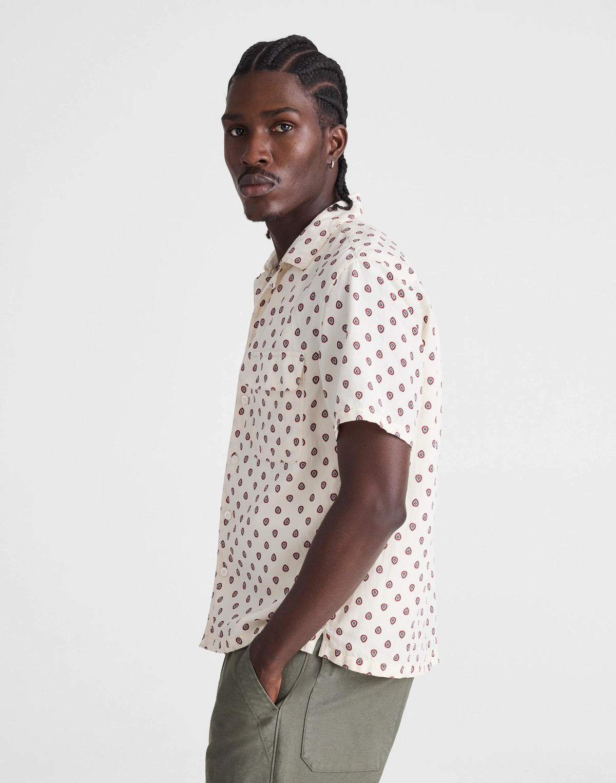 Short-Sleeve Camp Shirt in Archive Linen Blend