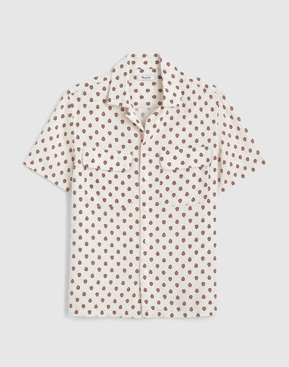 Short-Sleeve Camp Shirt in Archive Linen Blend