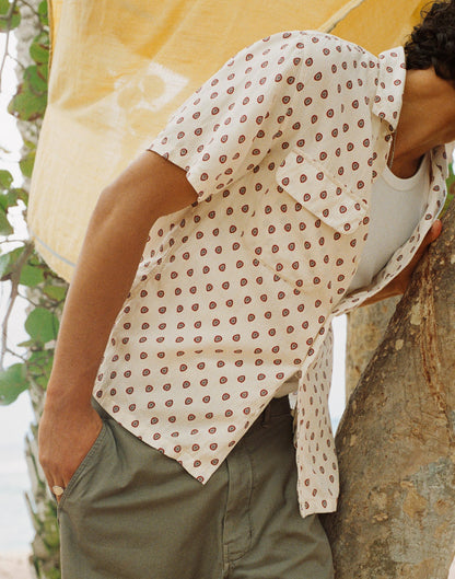 Short-Sleeve Camp Shirt in Archive Linen Blend