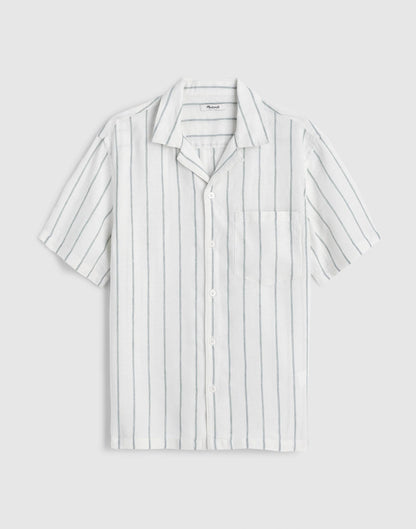 Short-Sleeve Camp Shirt in Linen
