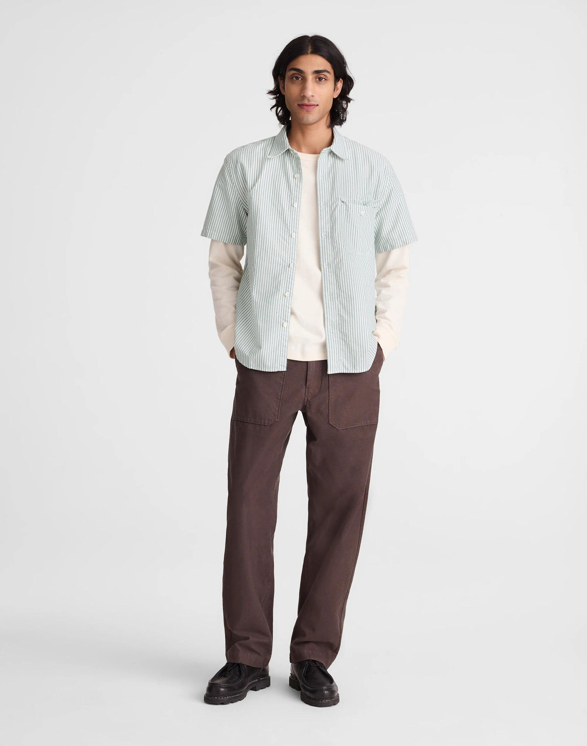 Short-Sleeve Single-Pocket Shirt in Allday Oxford