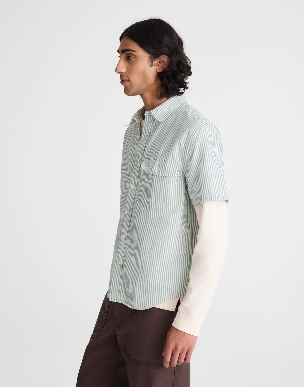 Short-Sleeve Single-Pocket Shirt in Allday Oxford
