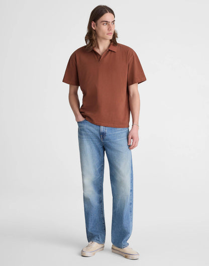 Short-Sleeve Compact-Knit Polo