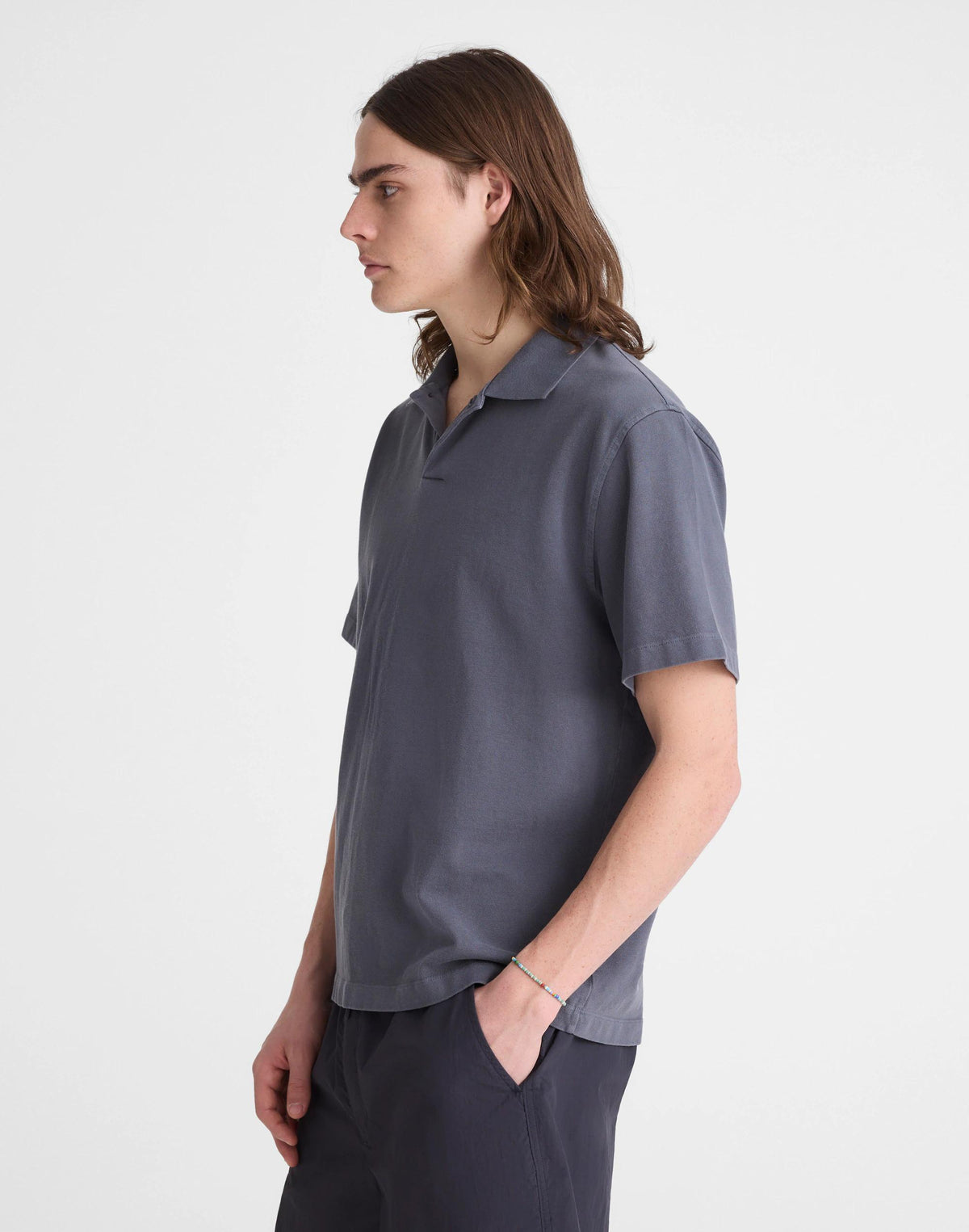 Short-Sleeve Compact-Knit Polo