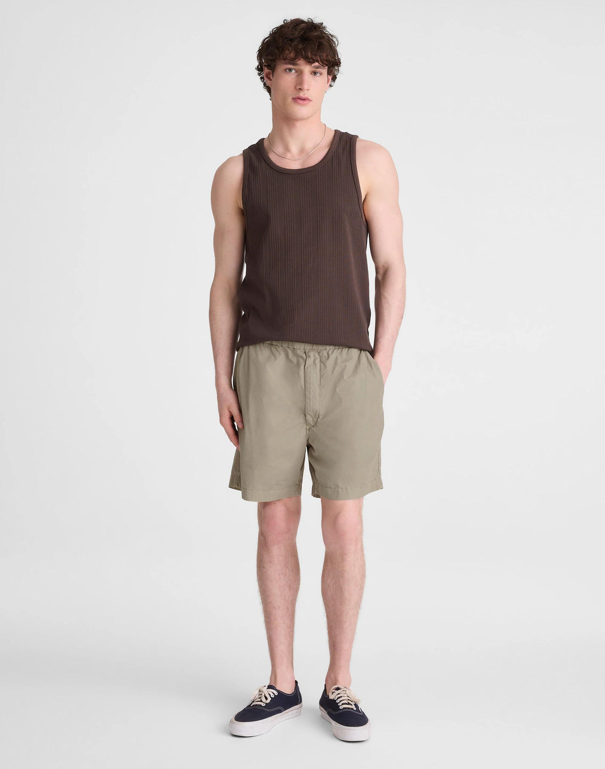 Pull-On Short in Poplin