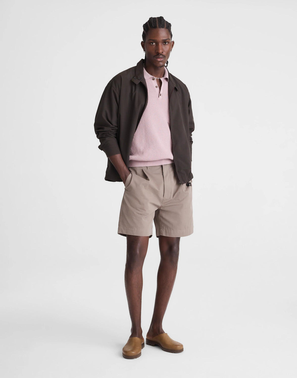 Pleated Chino Shorts in Uniform Twill