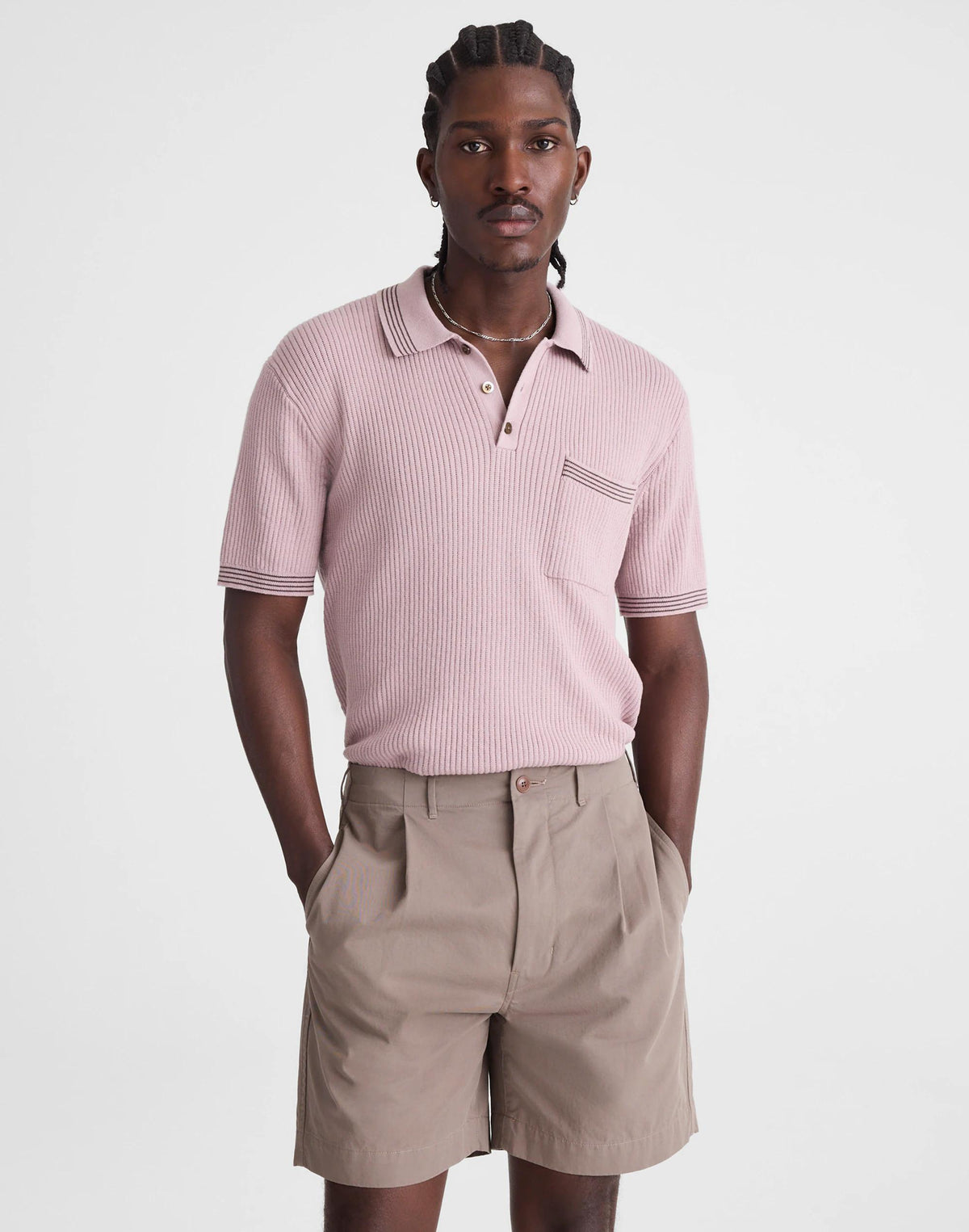 Pleated Chino Shorts in Uniform Twill