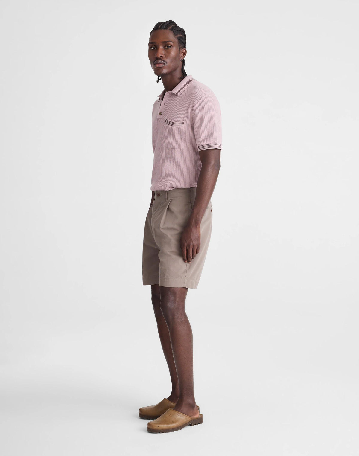 Pleated Chino Shorts in Uniform Twill