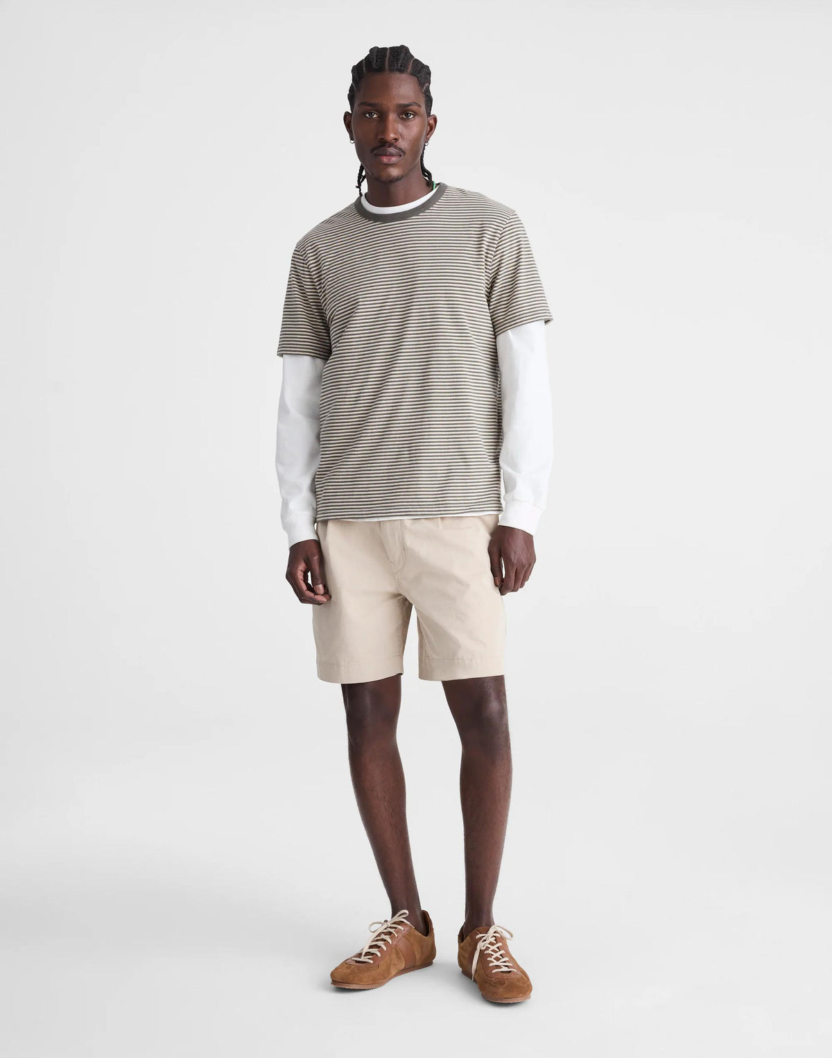 Pleated Chino Shorts in Uniform Twill