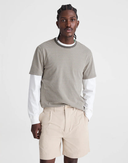 Pleated Chino Shorts in Uniform Twill