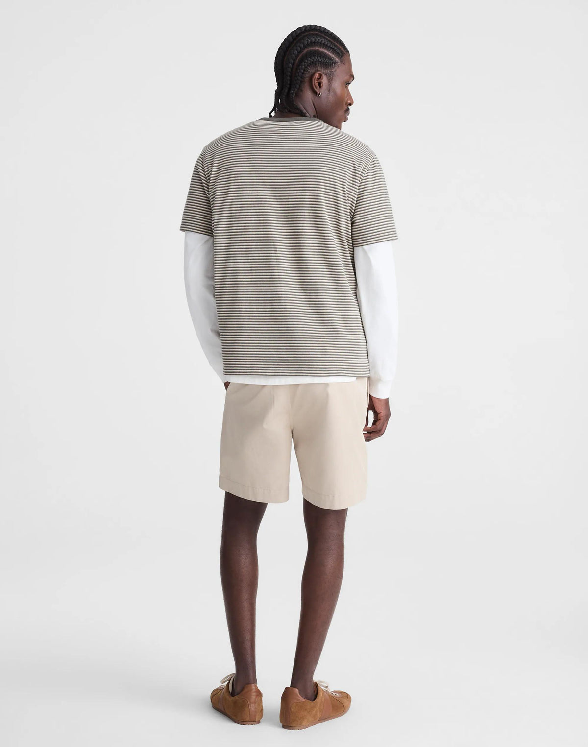 Pleated Chino Shorts in Uniform Twill