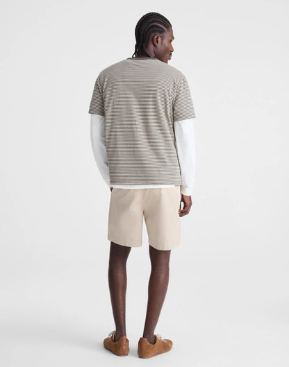 Pleated Chino Shorts in Uniform Twill