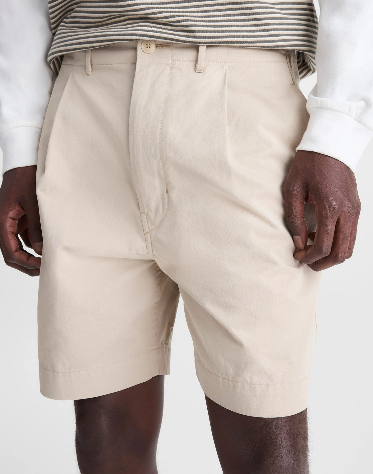 Pleated Chino Shorts in Uniform Twill
