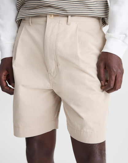 Pleated Chino Shorts in Uniform Twill