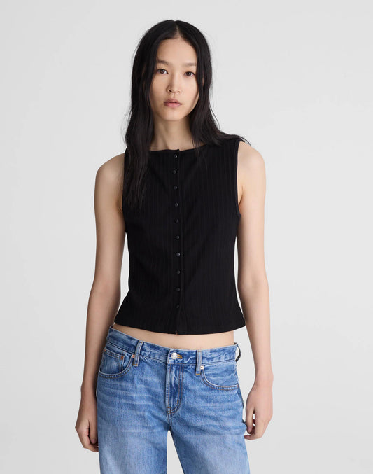 Ribbed Crewneck Shell Top