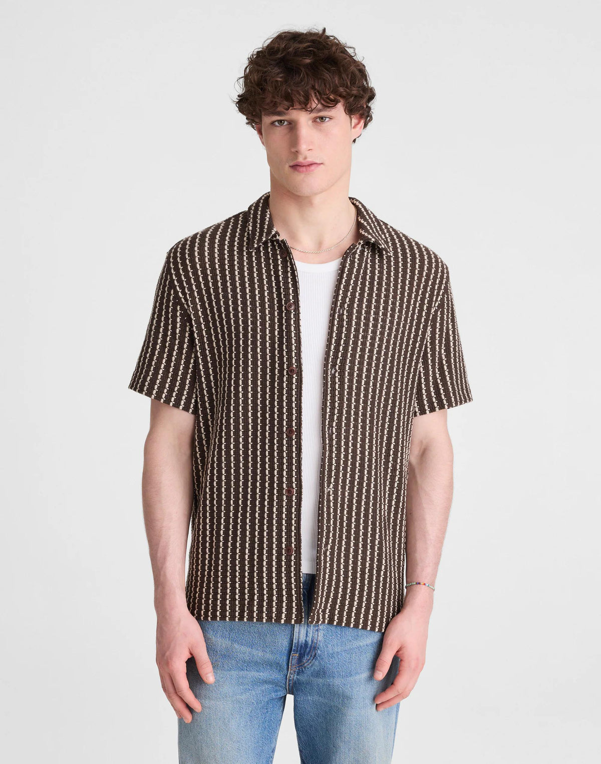 Textured-Knit Short-Sleeve Shirt