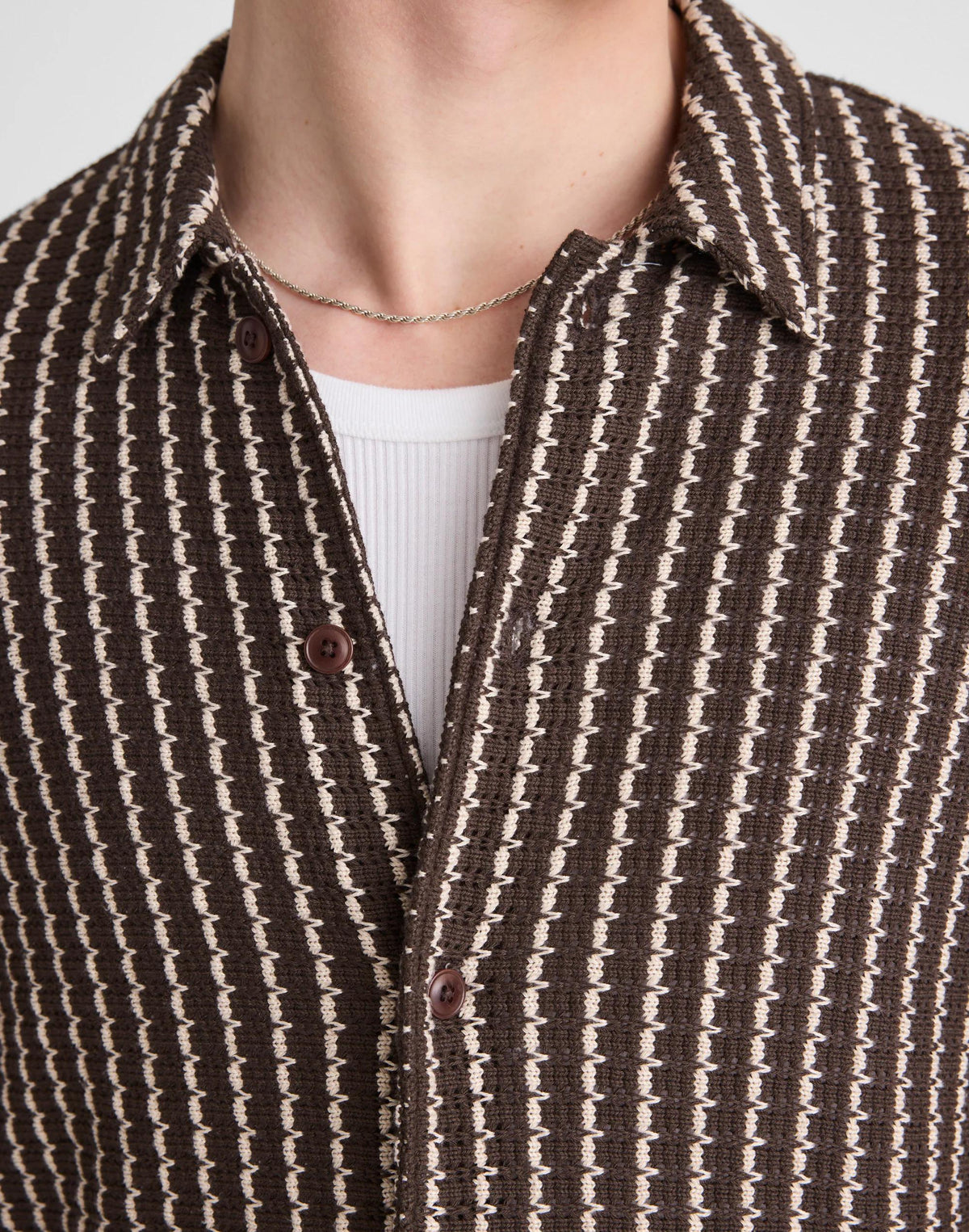 Textured-Knit Short-Sleeve Shirt