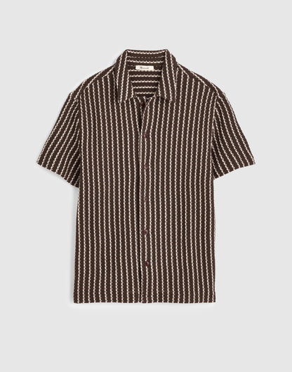Textured-Knit Short-Sleeve Shirt