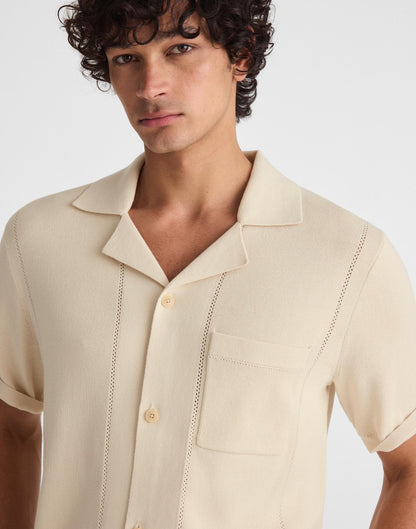 Knit Short-Sleeve Boxy Shirt