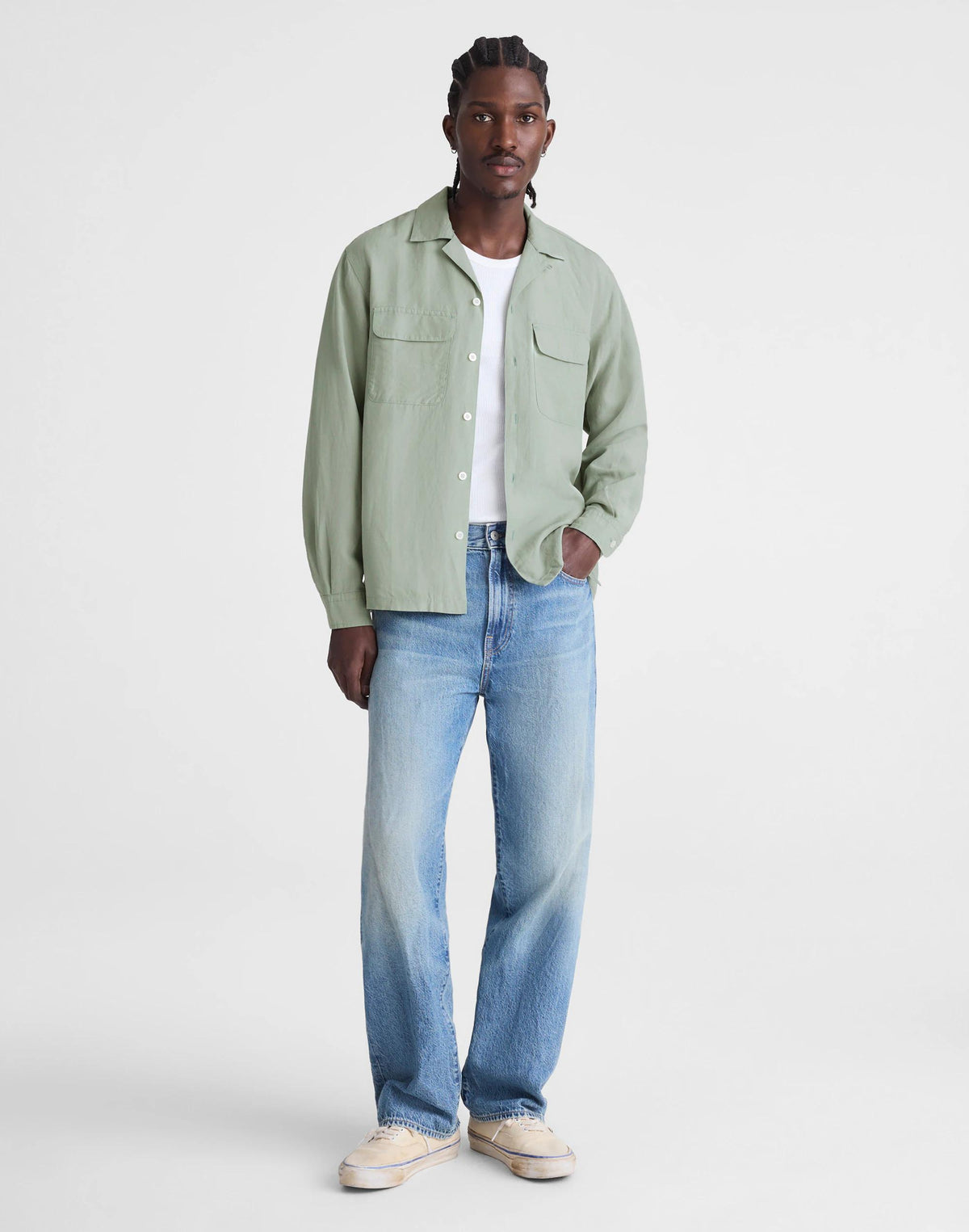The Long-Sleeve Camp Shirt in Archive Linen Blend