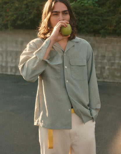 The Long-Sleeve Camp Shirt in Archive Linen Blend